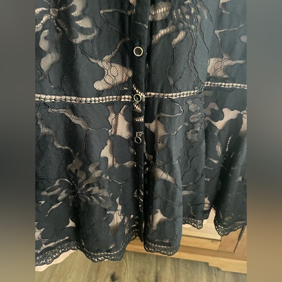 NWT By Anthropologie Ophelia puff-sleeve black and nude dress - Picture 7 of 12